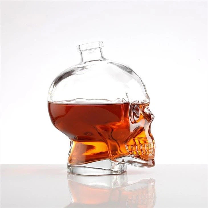 Skull Shaped Glass Bottle